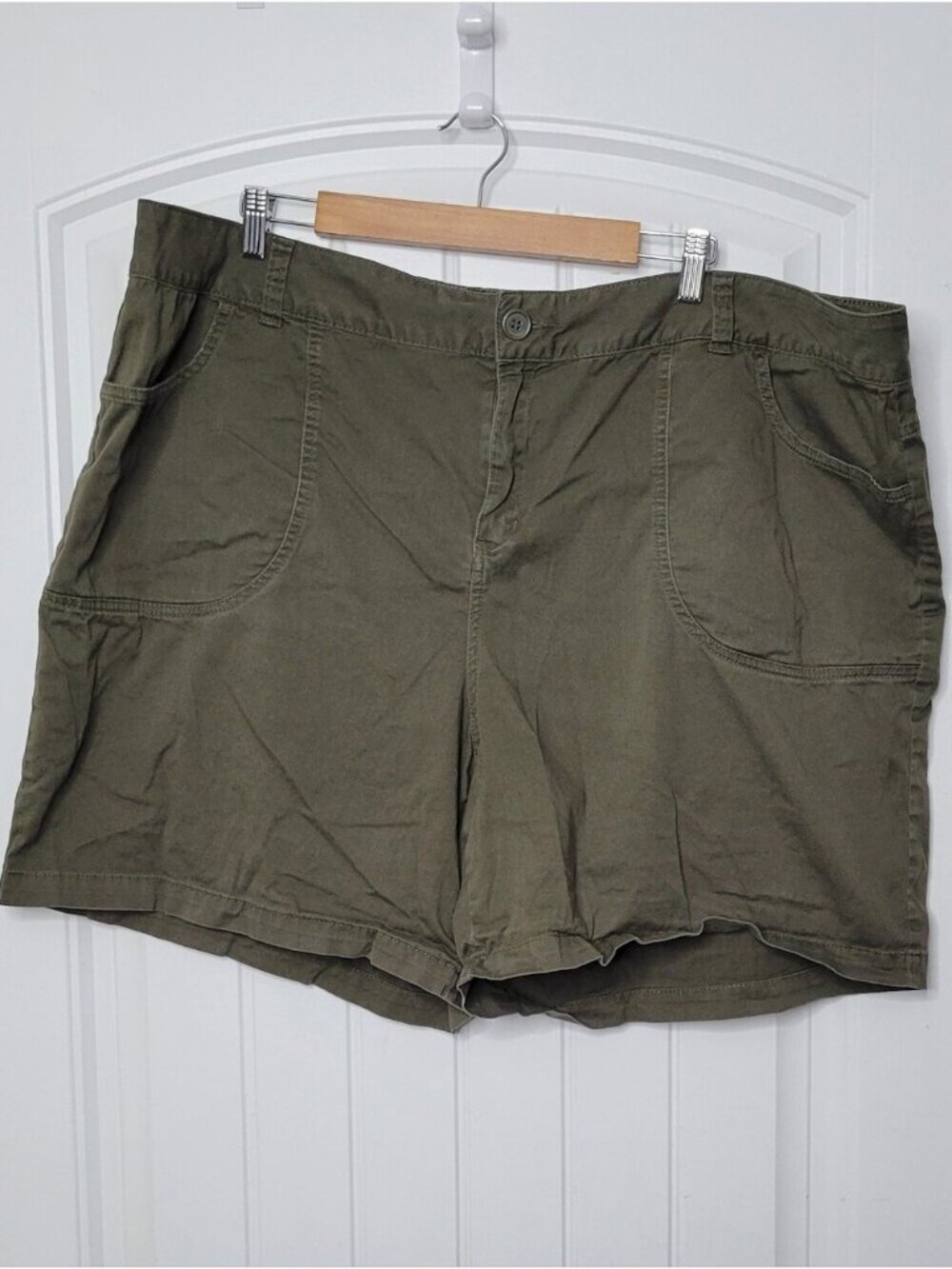 Lane Bryant Olive Utility Shorts with Front Pockets